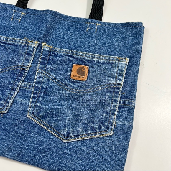 Handmade Carhartt Denim Patchwork Small Shoulder Tote Bag One Of a Kind Y2K - Picture 7 of 7